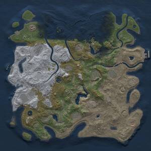 Thumbnail Rust Map: Procedural Map, Size: 4500, Seed: 47891, 17 Monuments