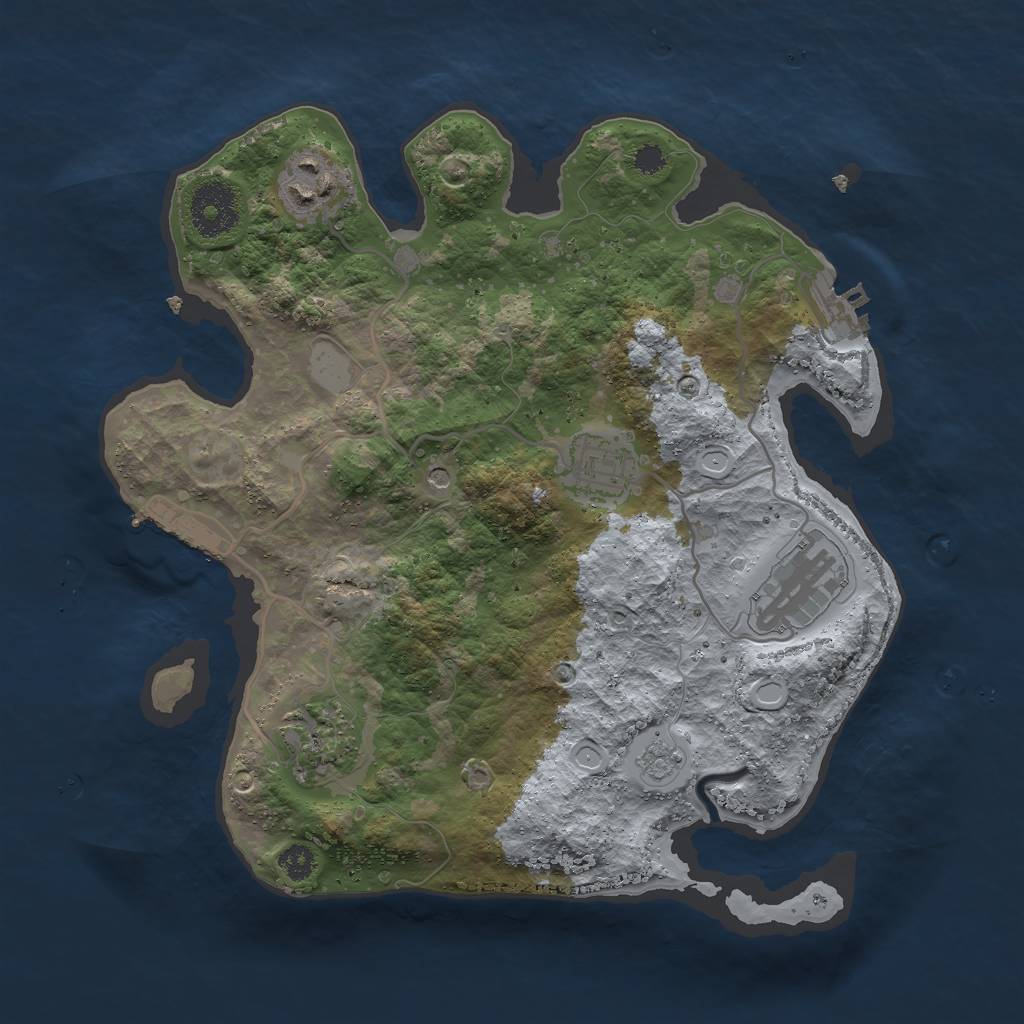 Rust Map: Procedural Map, Size: 3000, Seed: 1014058408, 13 Monuments
