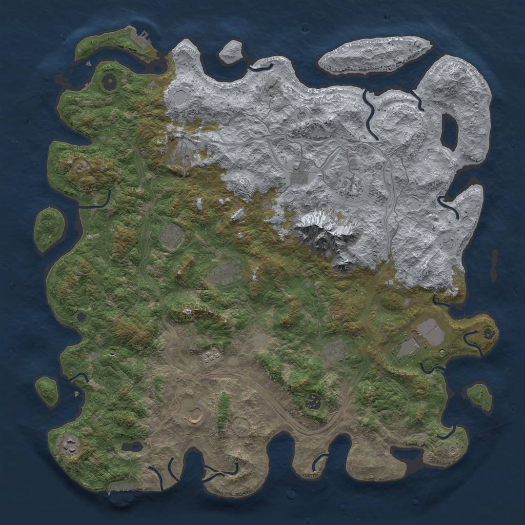 Rust Map: Procedural Map, Size: 5000, Seed: 4172038, 20 Monuments