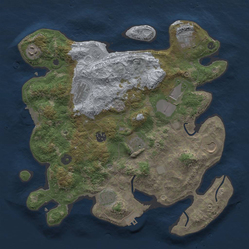 Rust Map: Procedural Map, Size: 3500, Seed: 1535919352, 18 Monuments