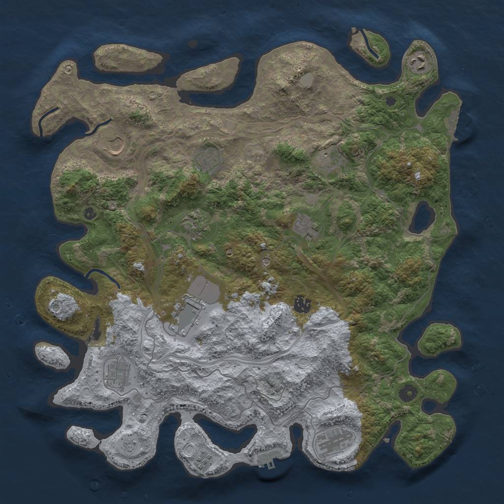 Rust Map: Procedural Map, Size: 4250, Seed: 1725777334, 20 Monuments