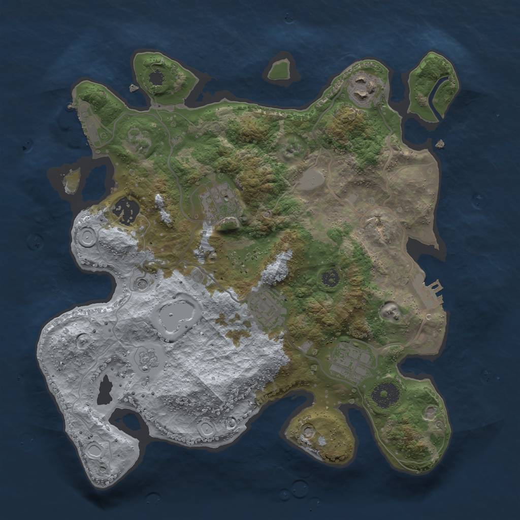 Rust Map: Procedural Map, Size: 3000, Seed: 16641676, 14 Monuments