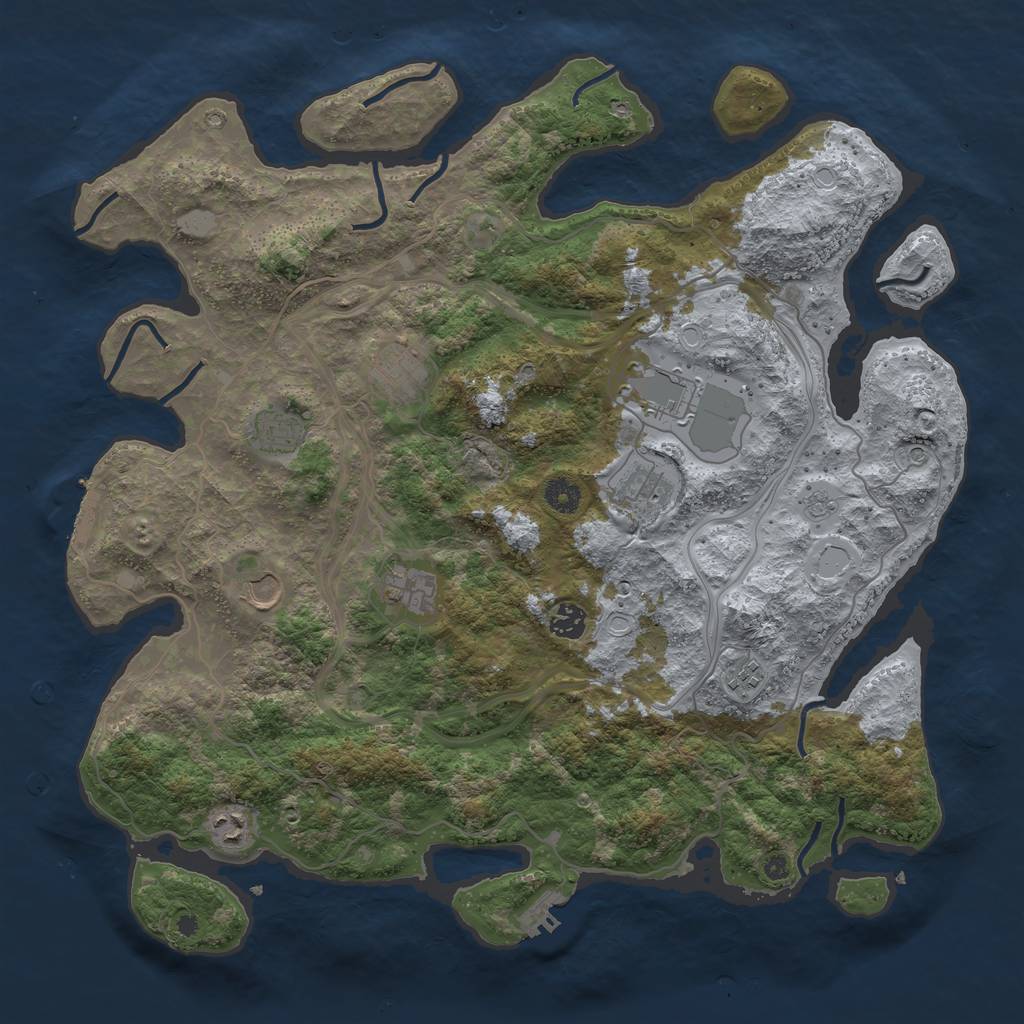 Rust Map: Procedural Map, Size: 4250, Seed: 1425119803, 18 Monuments