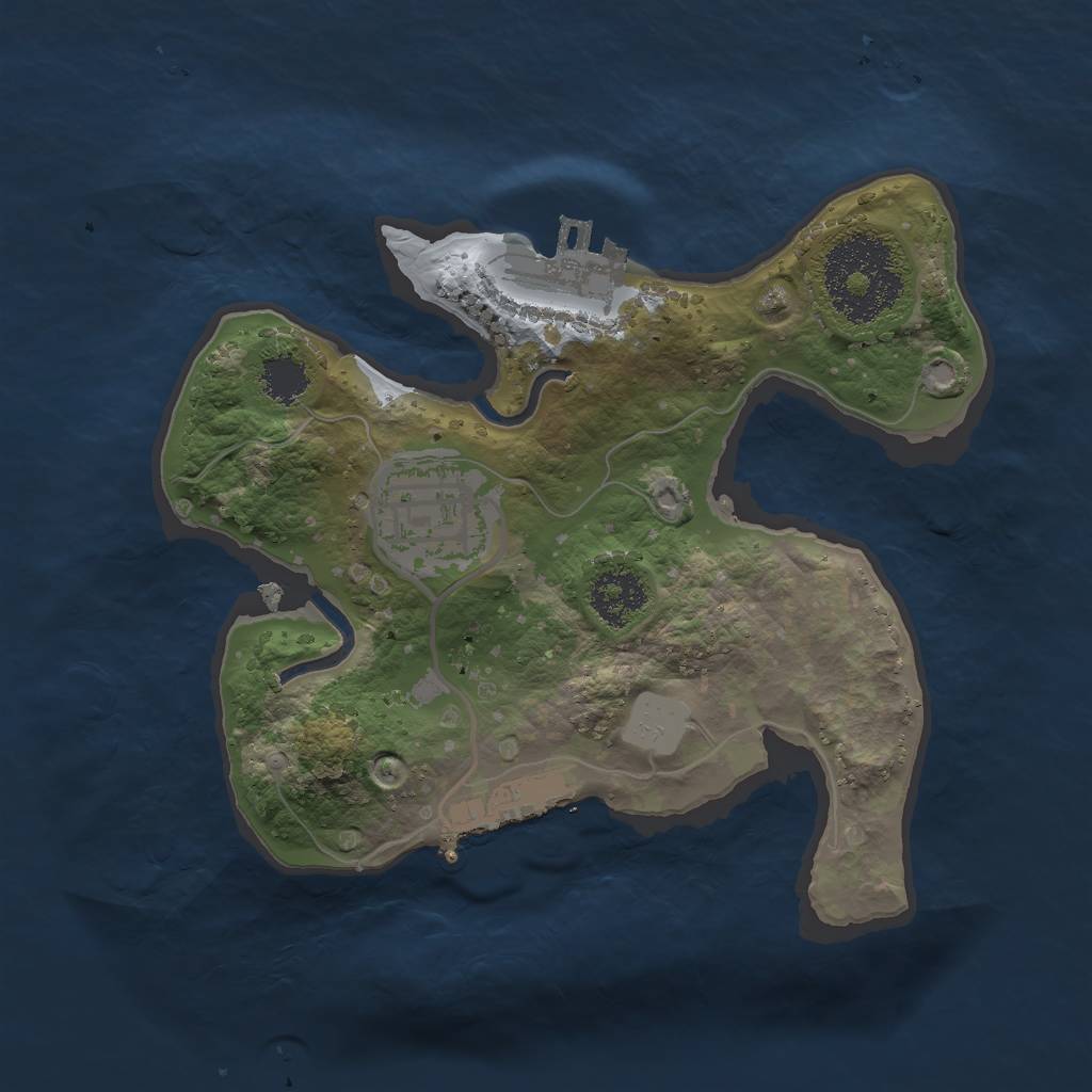 Rust Map: Procedural Map, Size: 2000, Seed: 386747986, 8 Monuments