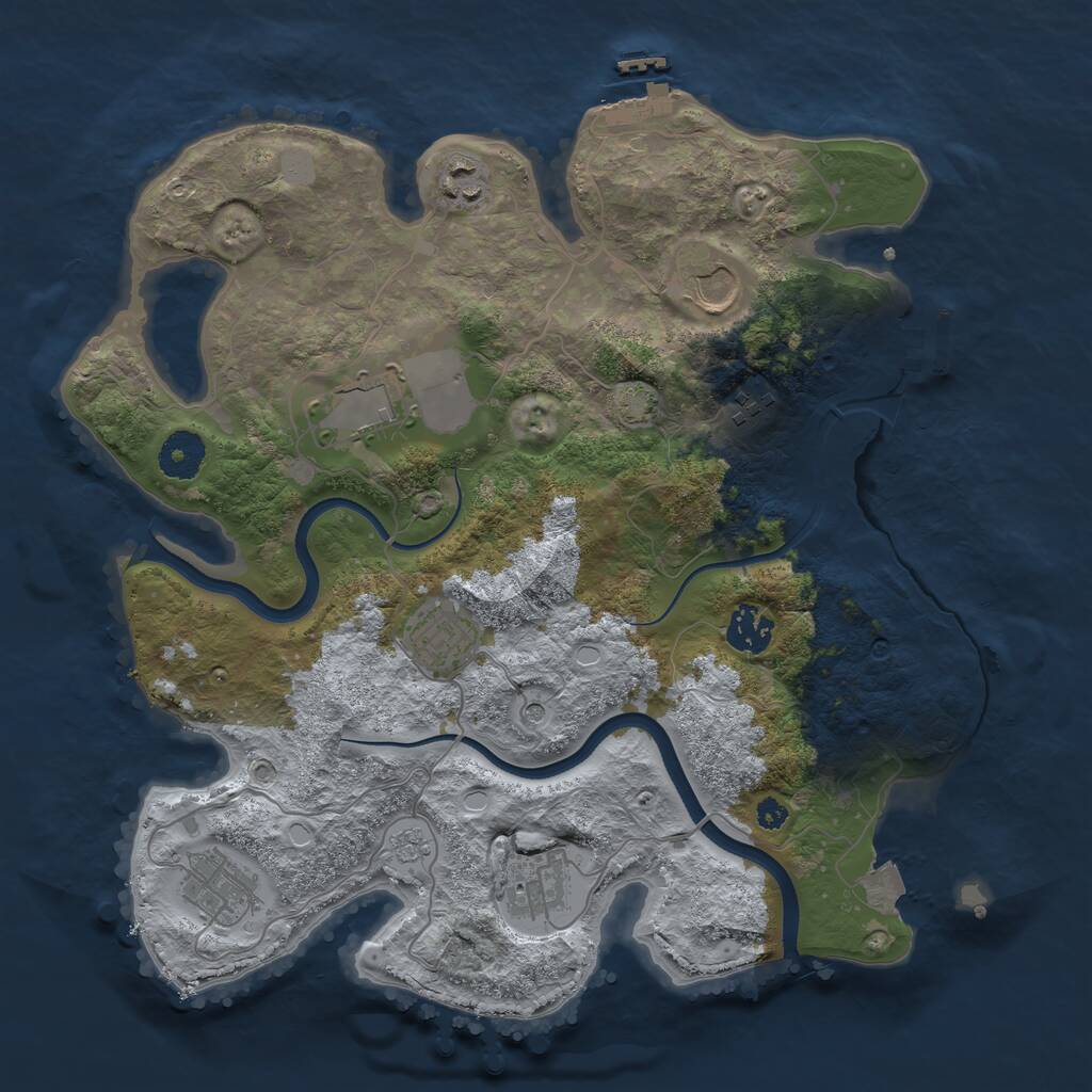 Rust Map: Procedural Map, Size: 3500, Seed: 2079482788, 14 Monuments