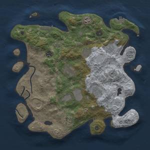 Thumbnail Rust Map: Procedural Map, Size: 3500, Seed: 522519628, 17 Monuments