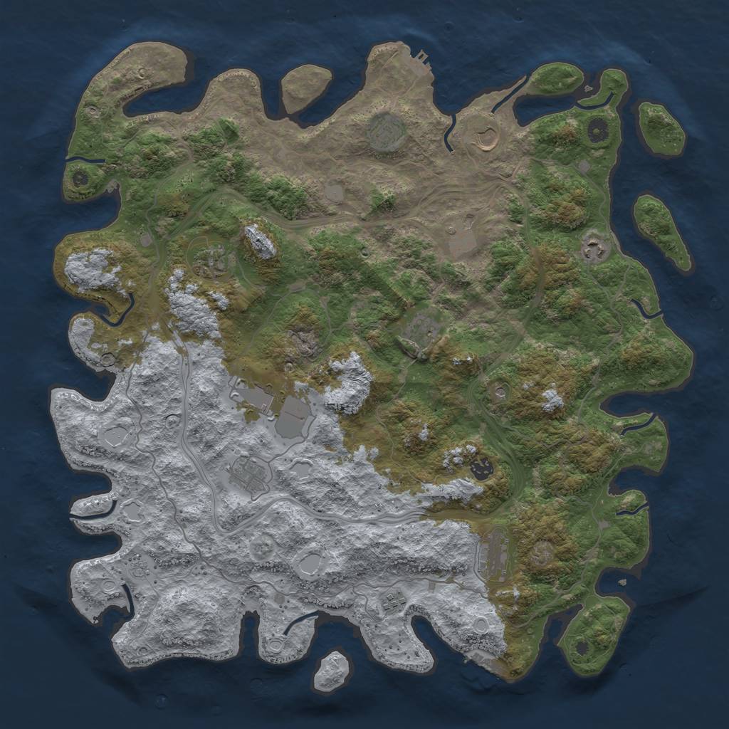 Rust Map: Procedural Map, Size: 4750, Seed: 283112793, 20 Monuments