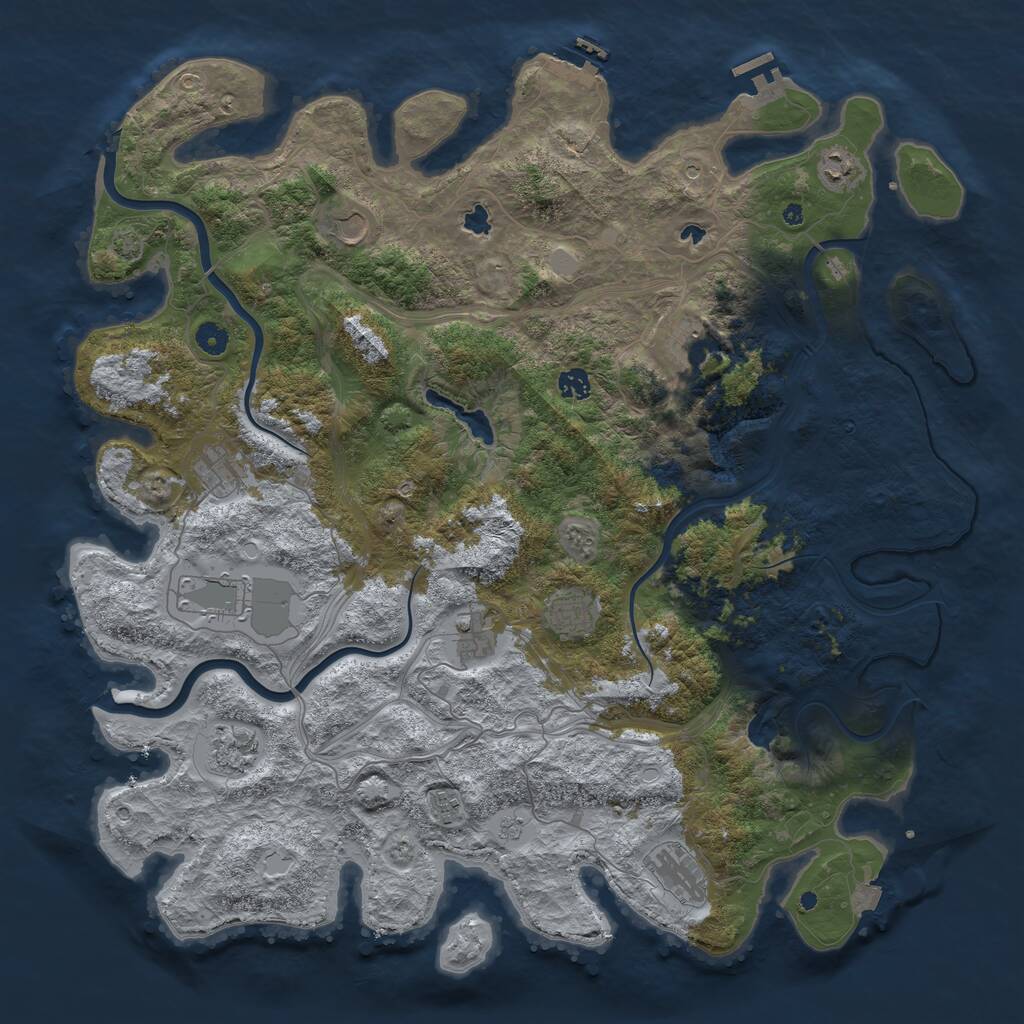 Rust Map: Procedural Map, Size: 4750, Seed: 283112793, 17 Monuments