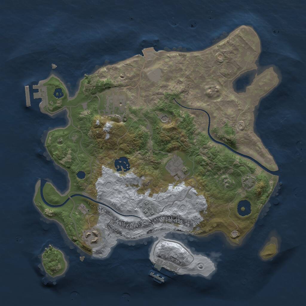 Rust Map: Procedural Map, Size: 3000, Seed: 11282002, 10 Monuments