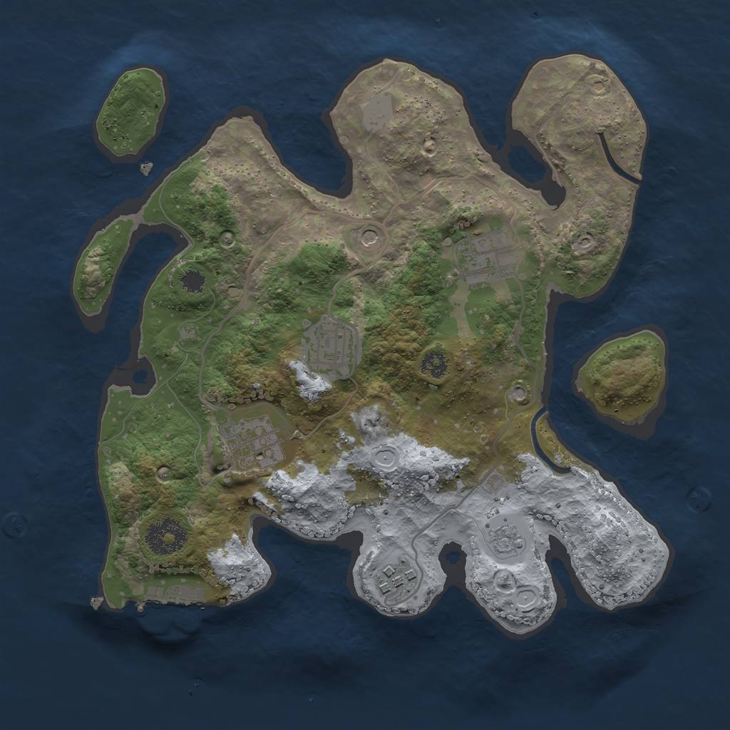 Rust Map: Procedural Map, Size: 2800, Seed: 492023769, 12 Monuments