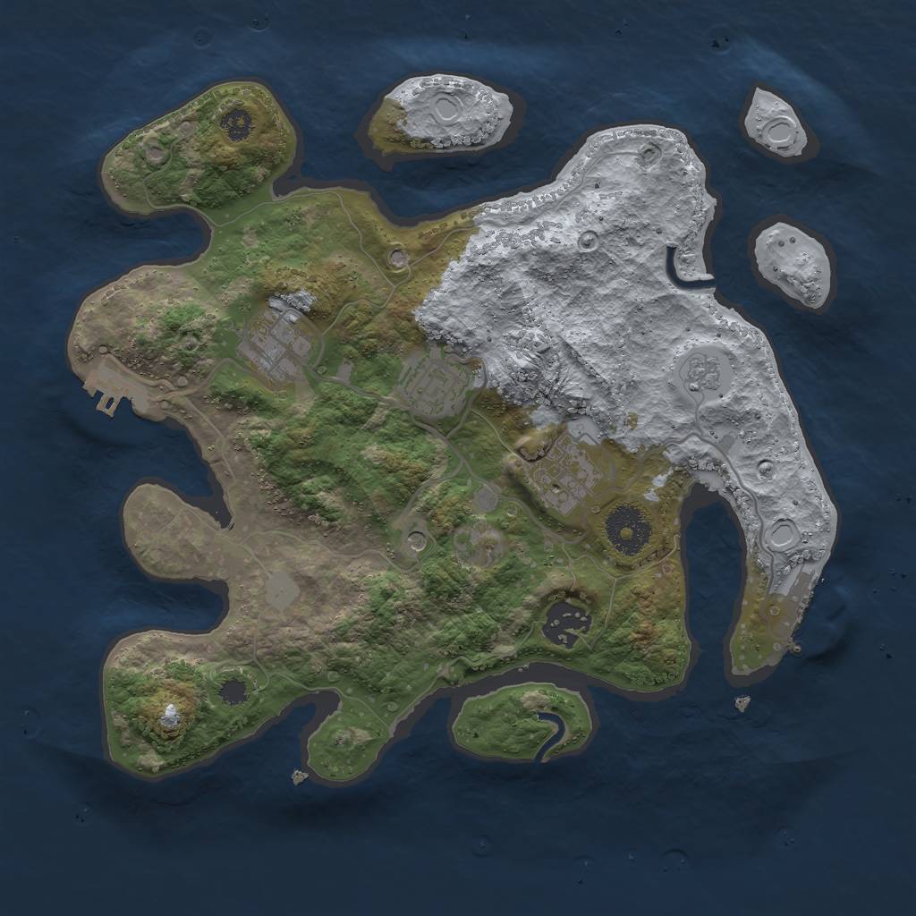 Rust Map: Procedural Map, Size: 3000, Seed: 55231, 13 Monuments