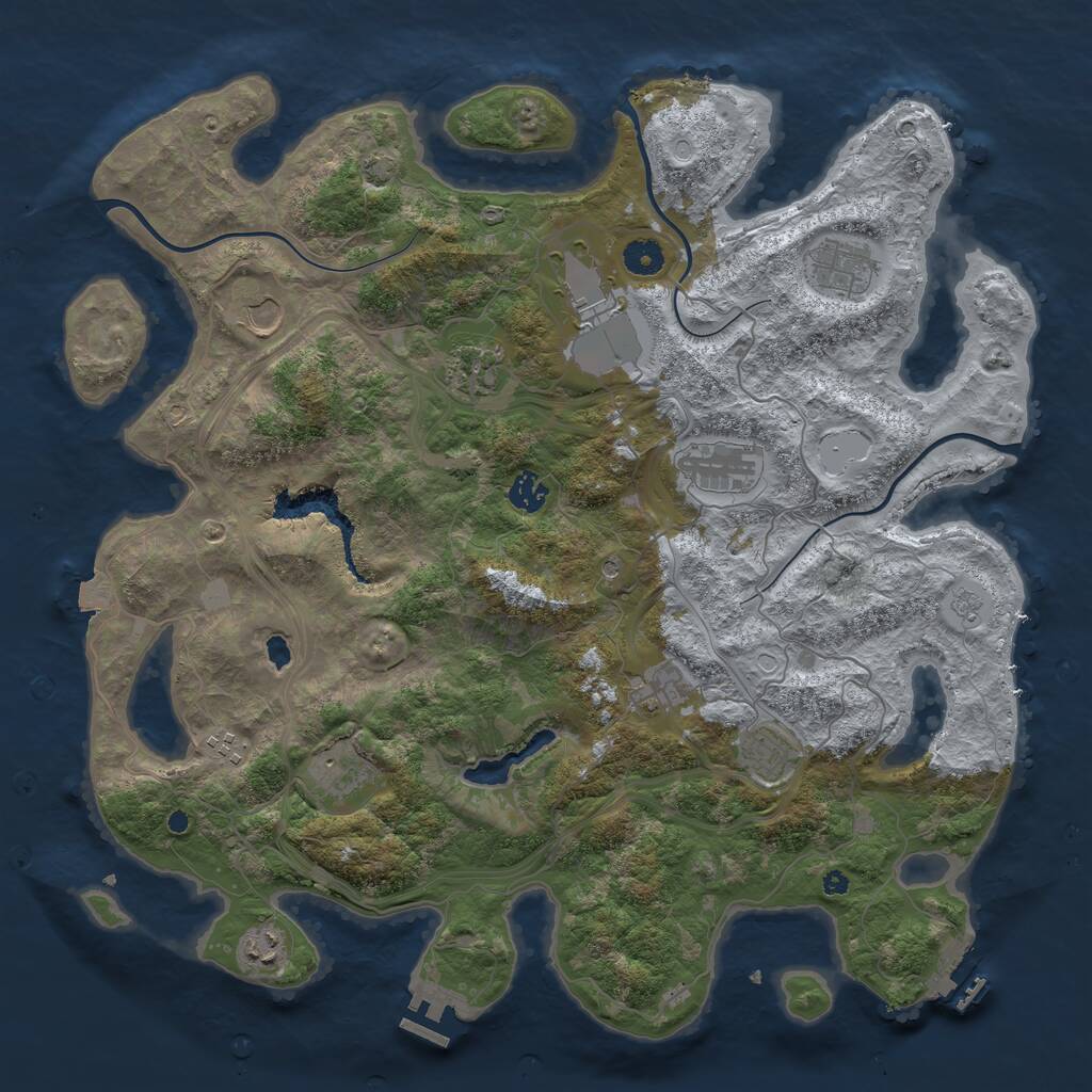 Rust Map: Procedural Map, Size: 4250, Seed: 2108600519, 17 Monuments