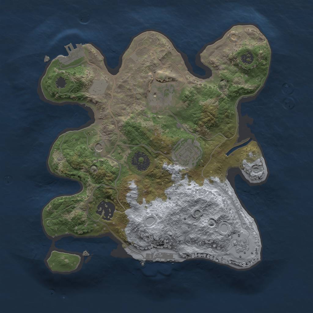 Rust Map: Procedural Map, Size: 2500, Seed: 917715148, 12 Monuments
