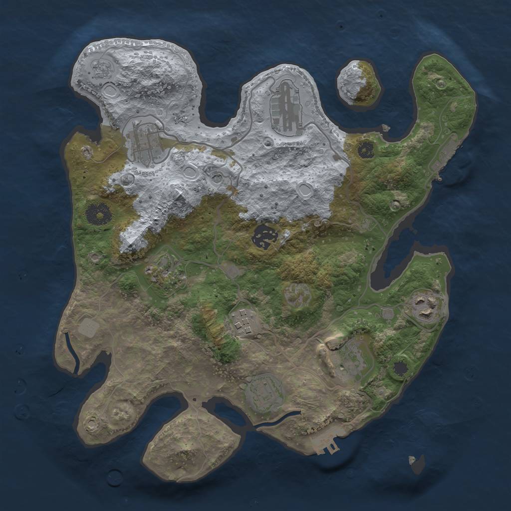 Rust Map: Procedural Map, Size: 3121, Seed: 58997630, 17 Monuments