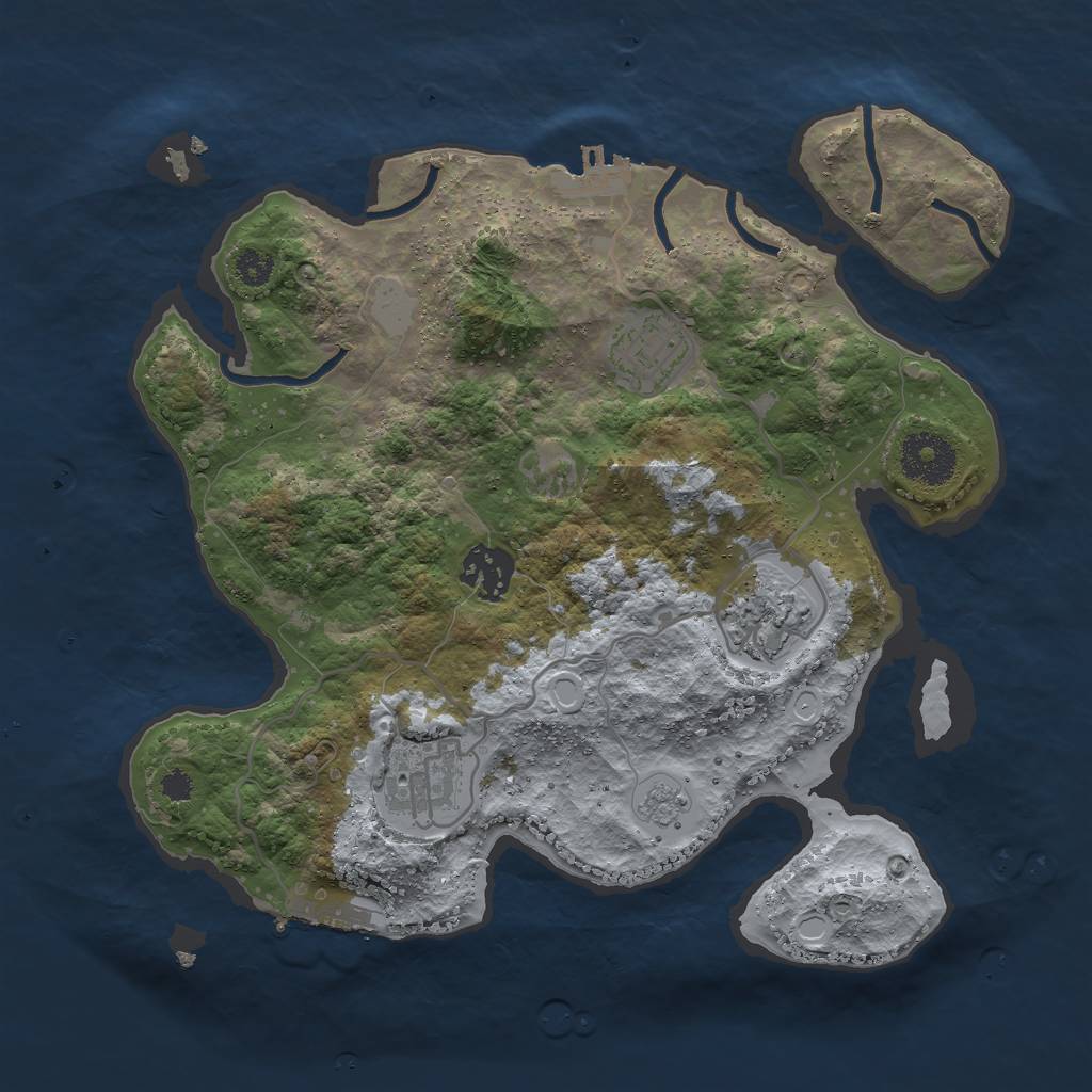 Rust Map: Procedural Map, Size: 3000, Seed: 28880, 12 Monuments