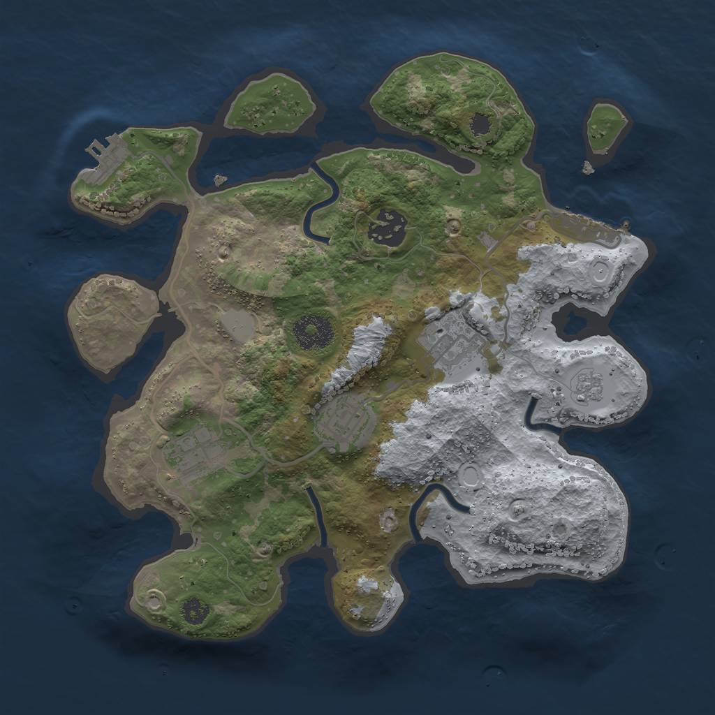 Rust Map: Procedural Map, Size: 2800, Seed: 9896235, 12 Monuments