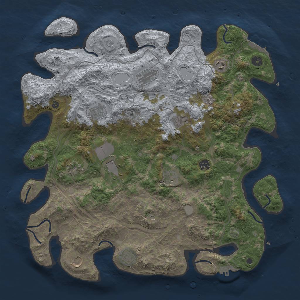 Rust Map: Procedural Map, Size: 4250, Seed: 625612891, 20 Monuments