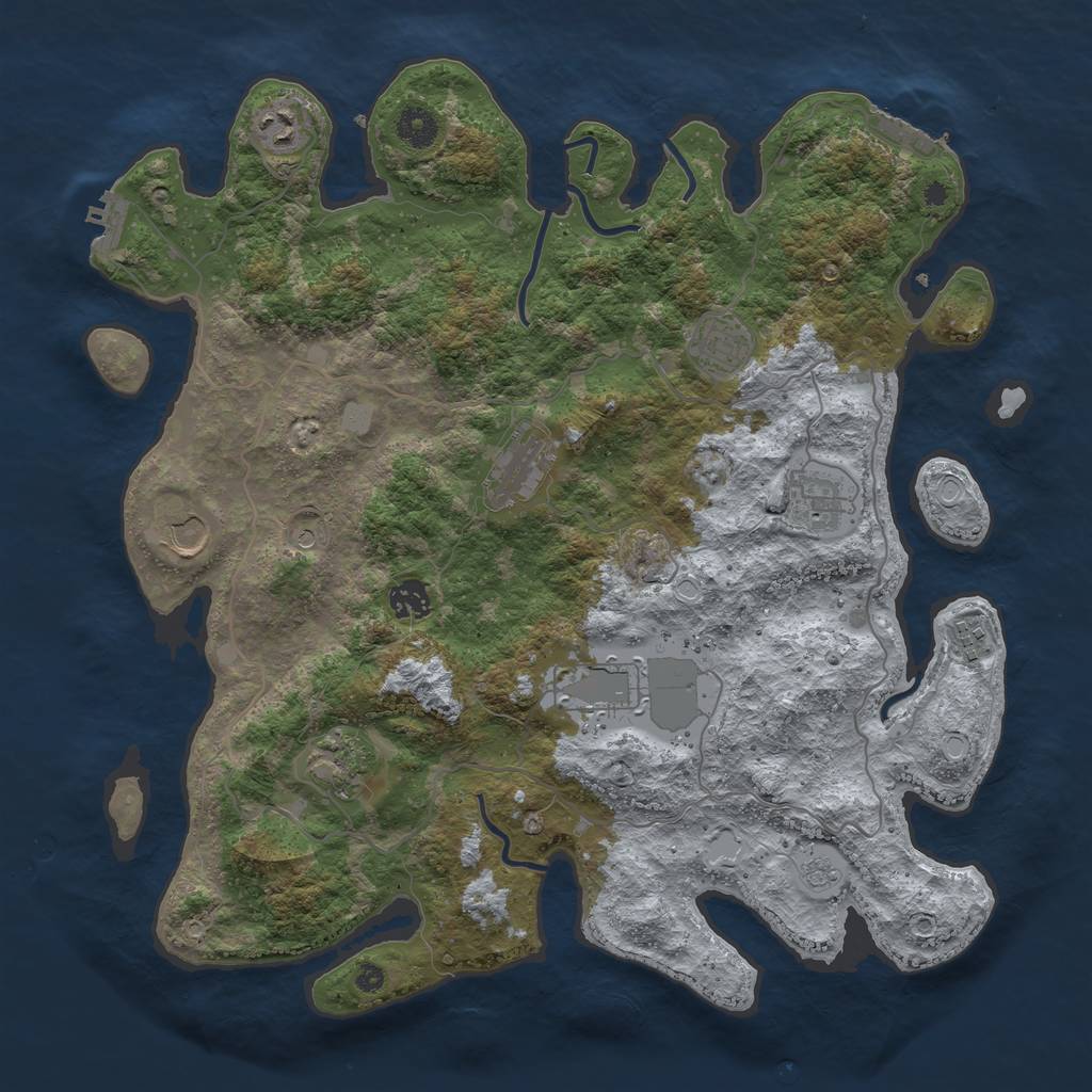 Rust Map: Procedural Map, Size: 4000, Seed: 1508909318, 18 Monuments