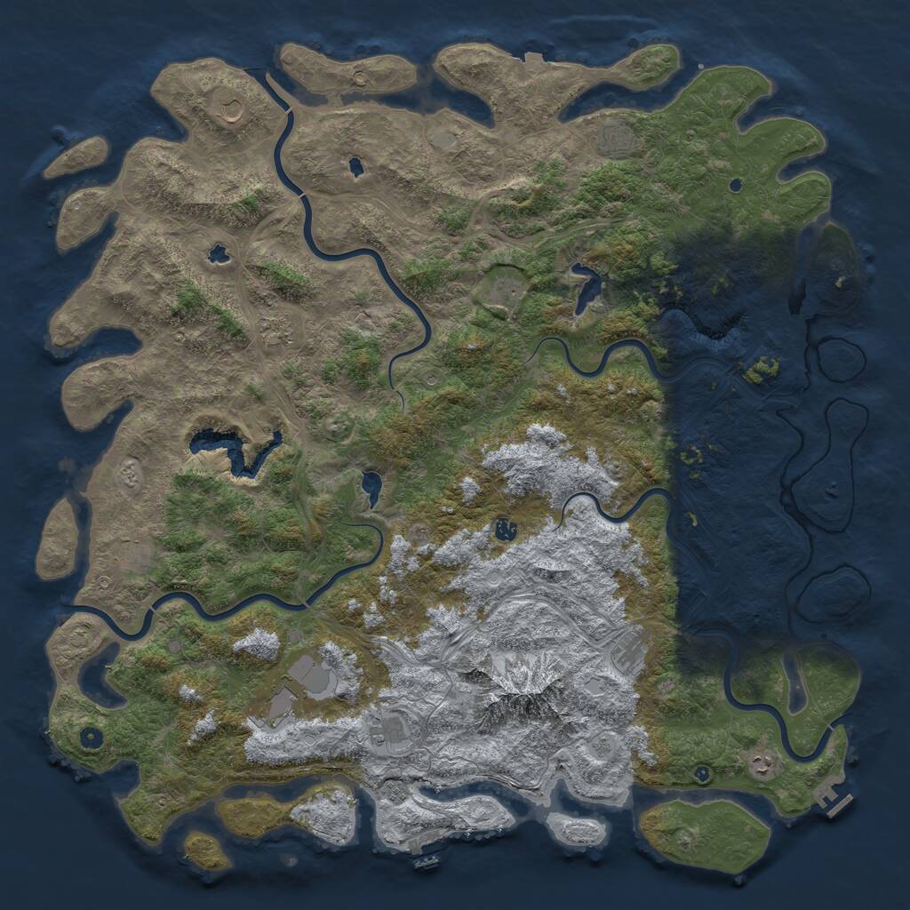 Rust Map: Procedural Map, Size: 6000, Seed: 1817016397, 17 Monuments