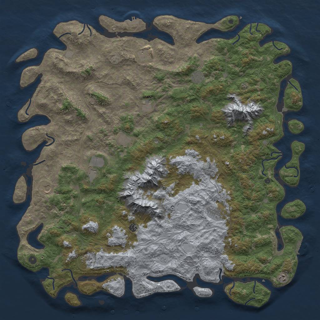 Rust Map: Procedural Map, Size: 6000, Seed: 1817016397, 20 Monuments