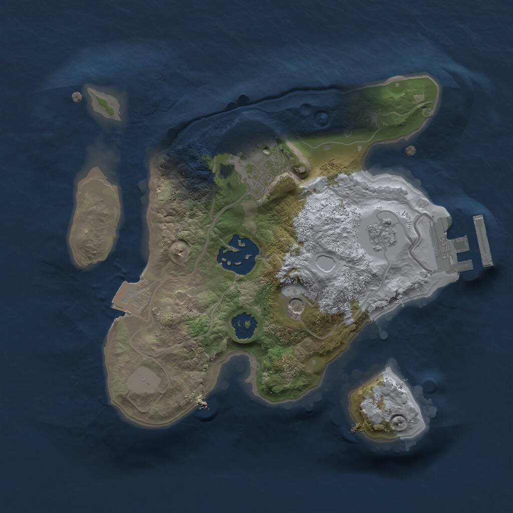 Rust Map: Procedural Map, Size: 2000, Seed: 215221619, 6 Monuments