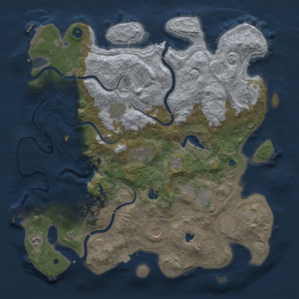 Rust Map: Procedural Map, Size: 4300, Seed: 1795178674, 16 Monuments