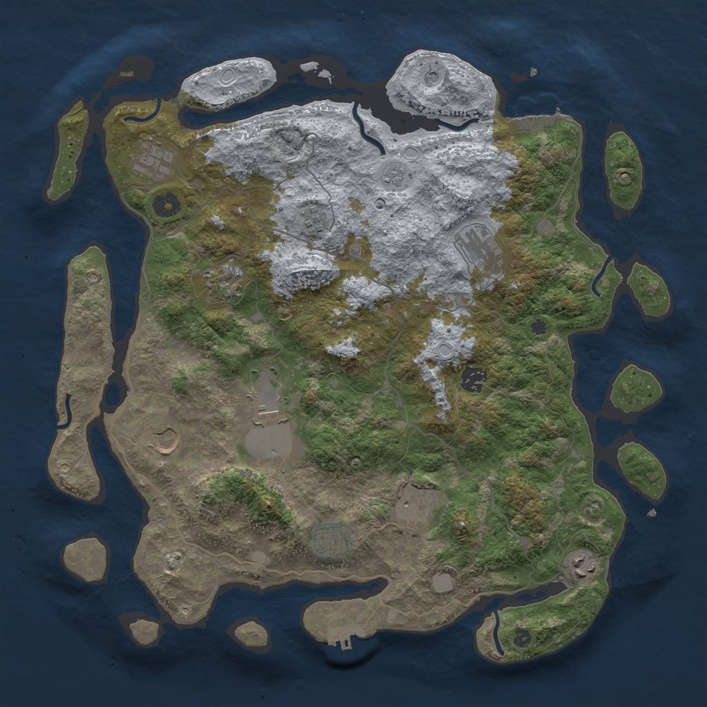 Rust Map: Procedural Map, Size: 4050, Seed: 1980099318, 19 Monuments