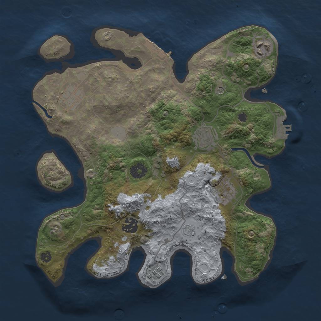 Rust Map: Procedural Map, Size: 3000, Seed: 61846890, 15 Monuments