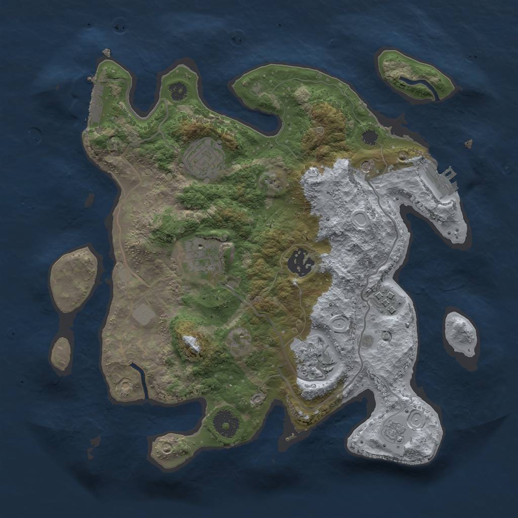Rust Map: Procedural Map, Size: 3000, Seed: 586754, 14 Monuments