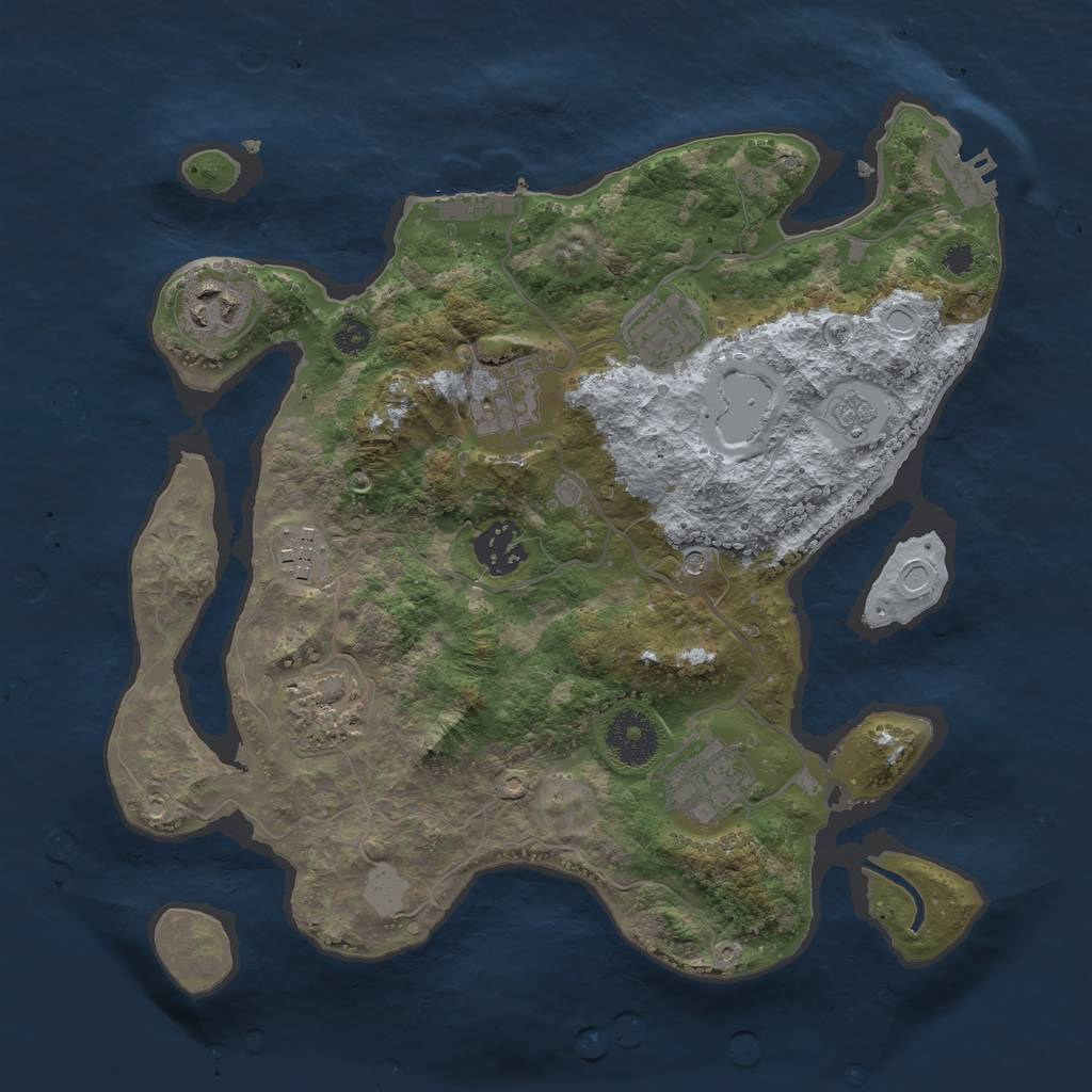 Rust Map: Procedural Map, Size: 3121, Seed: 47905965, 16 Monuments