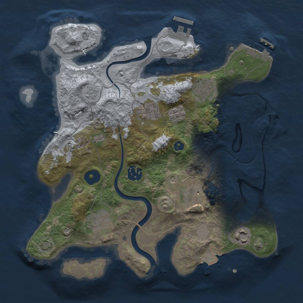 Rust Map: Procedural Map, Size: 3000, Seed: 11783, 14 Monuments