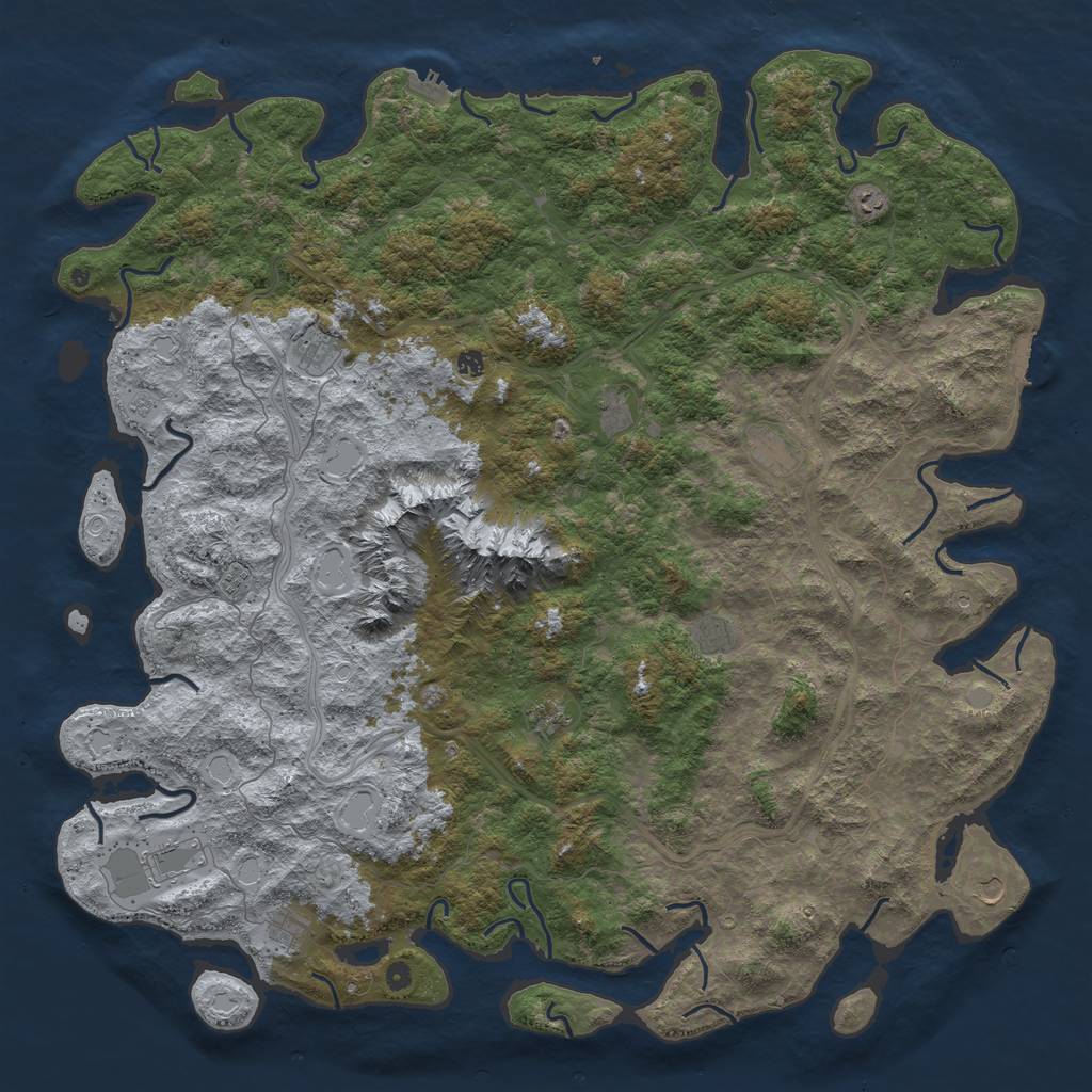 Rust Map: Procedural Map, Size: 6000, Seed: 87030296, 20 Monuments