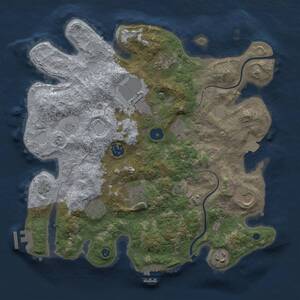 Thumbnail Rust Map: Procedural Map, Size: 3500, Seed: 72193457, 15 Monuments