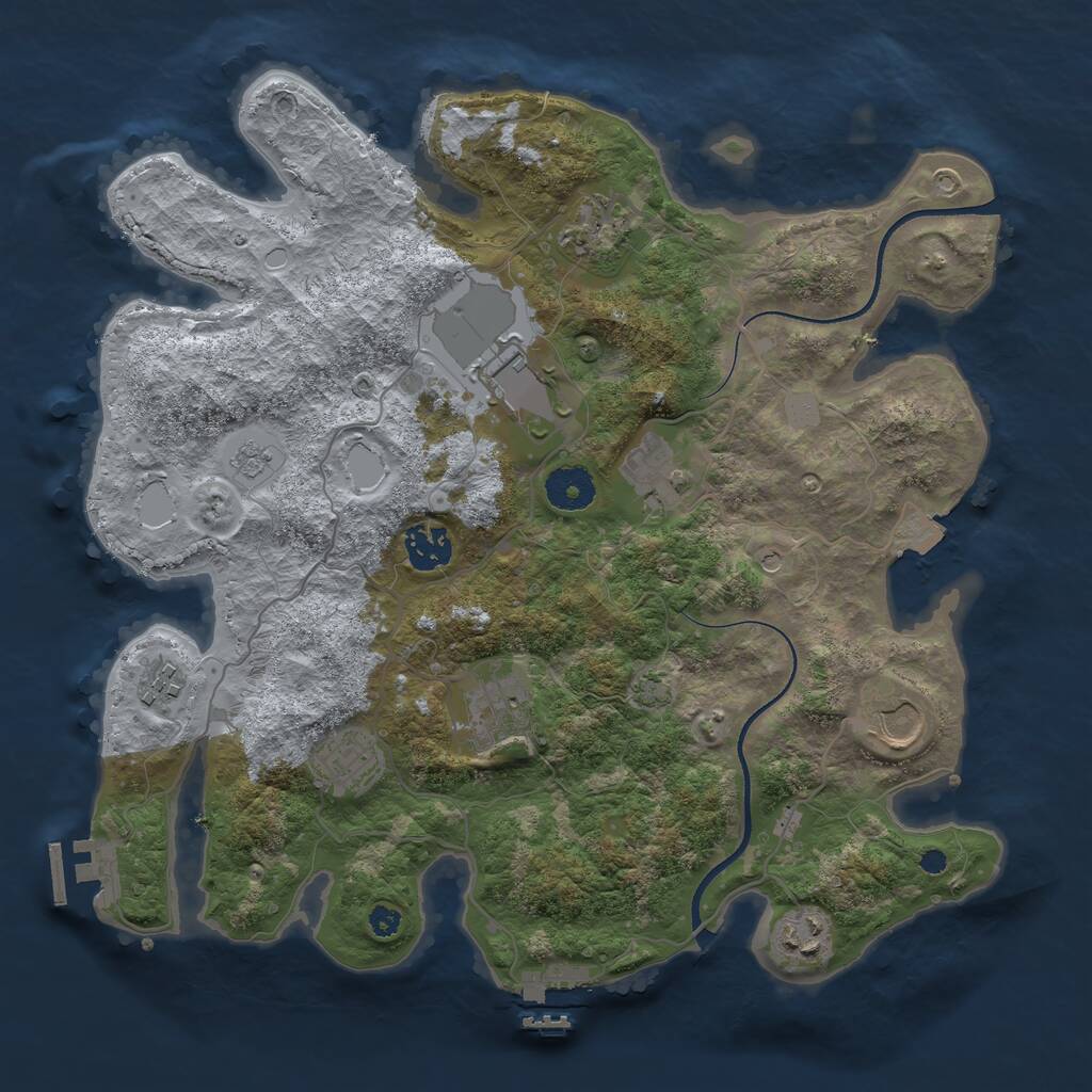 Rust Map: Procedural Map, Size: 3500, Seed: 72193457, 15 Monuments