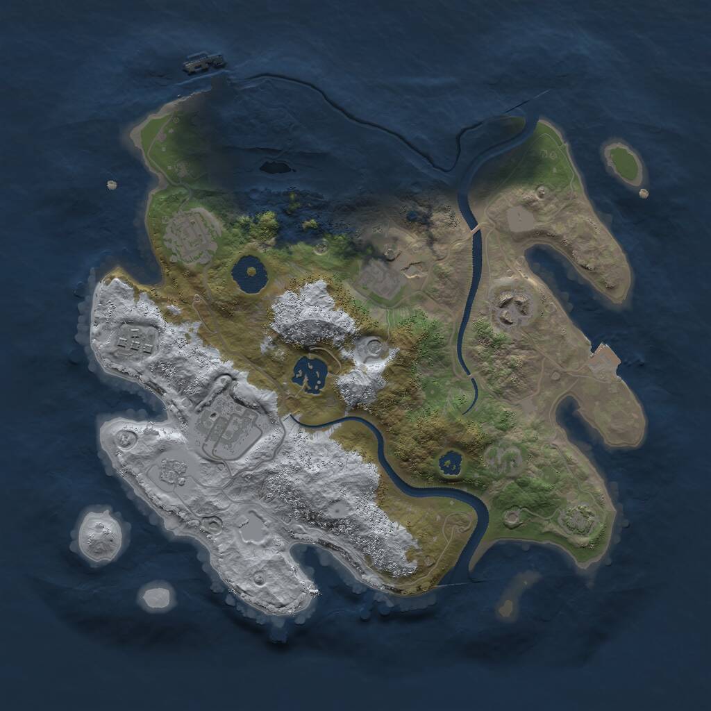 Rust Map: Procedural Map, Size: 3000, Seed: 179059332, 11 Monuments