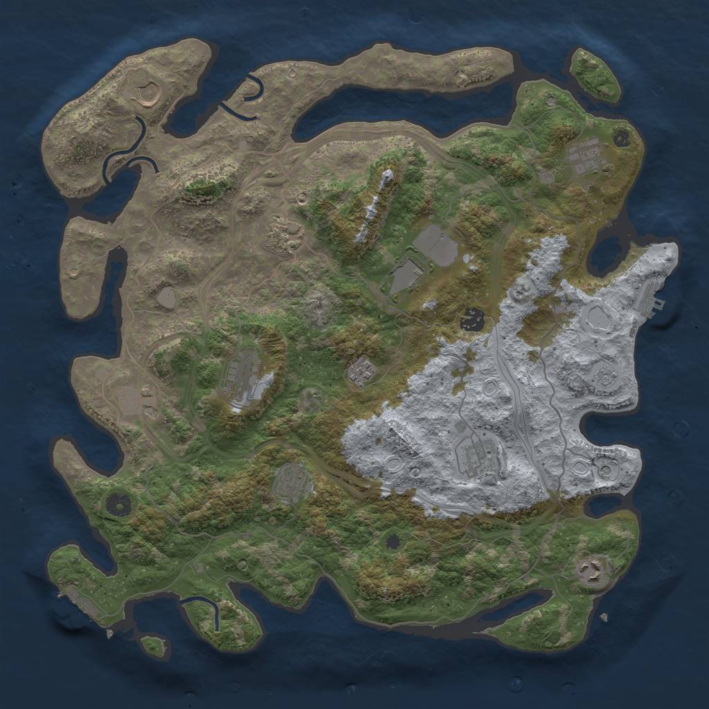 Rust Map: Procedural Map, Size: 4250, Seed: 31168, 20 Monuments