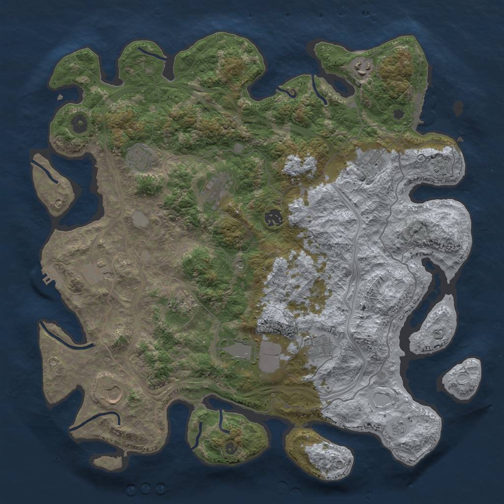 Rust Map: Procedural Map, Size: 4250, Seed: 761451719, 20 Monuments