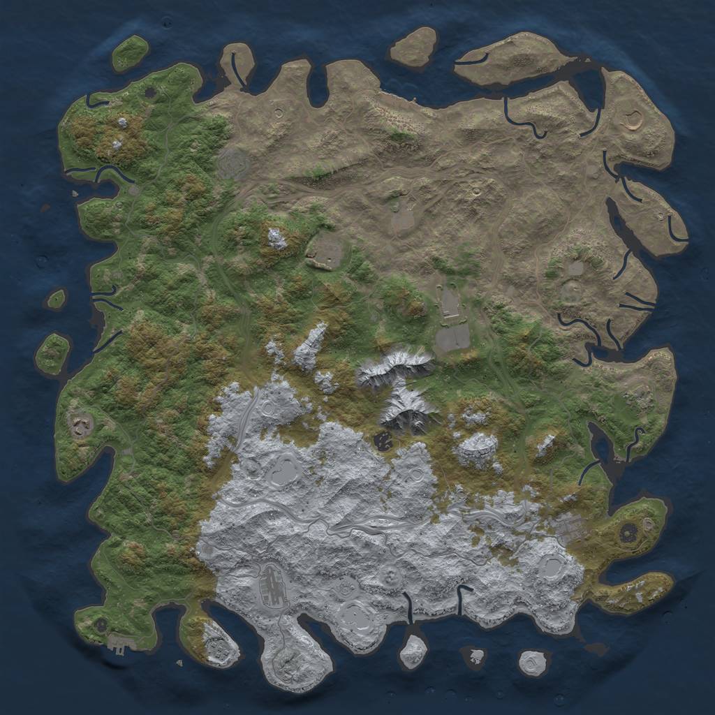 Rust Map: Procedural Map, Size: 5500, Seed: 969696, 20 Monuments
