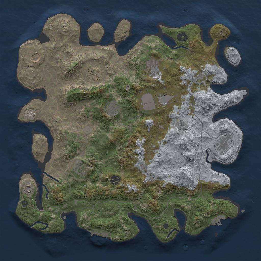 Rust Map: Procedural Map, Size: 4000, Seed: 10056, 19 Monuments