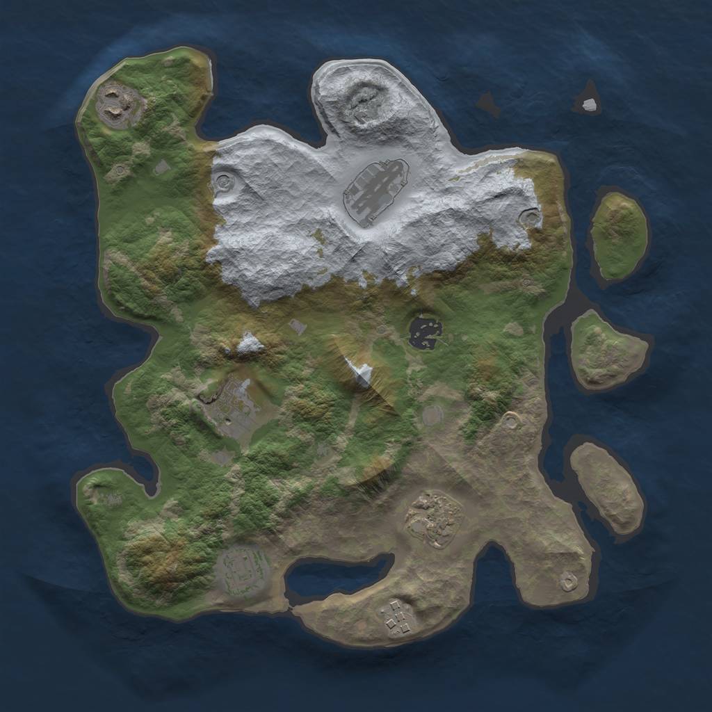 Rust Map: Barren, Size: 3200, Seed: 1613702333, 10 Monuments