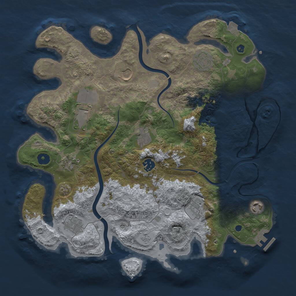 Rust Map: Procedural Map, Size: 3700, Seed: 390252908, 15 Monuments