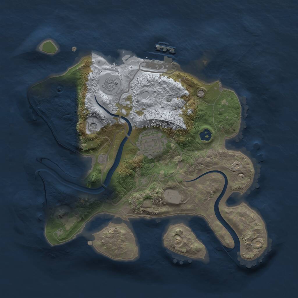 Rust Map: Procedural Map, Size: 2500, Seed: 6526, 5 Monuments