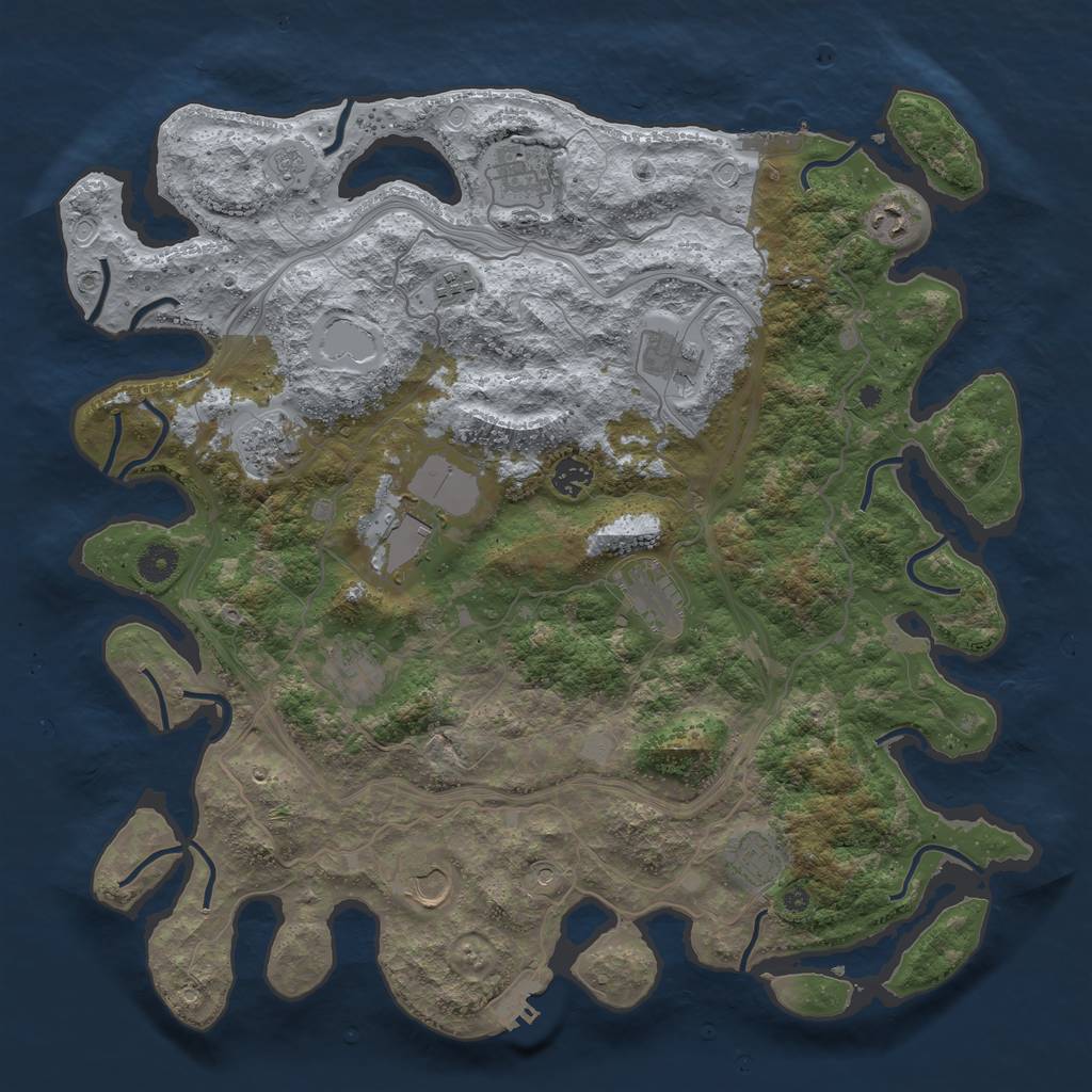 Rust Map: Procedural Map, Size: 4250, Seed: 375904456, 20 Monuments