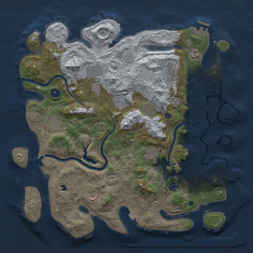 Rust Map: Procedural Map, Size: 4000, Seed: 336633829, 16 Monuments
