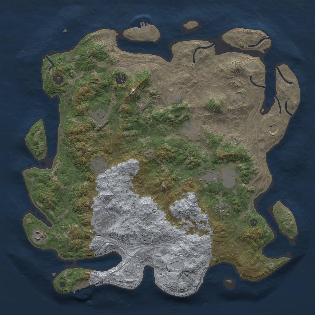 Rust Map: Procedural Map, Size: 4400, Seed: 127825525, 20 Monuments