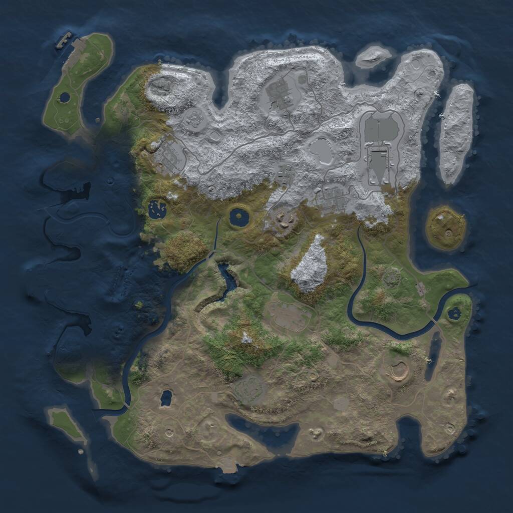Rust Map: Procedural Map, Size: 4000, Seed: 1940, 16 Monuments