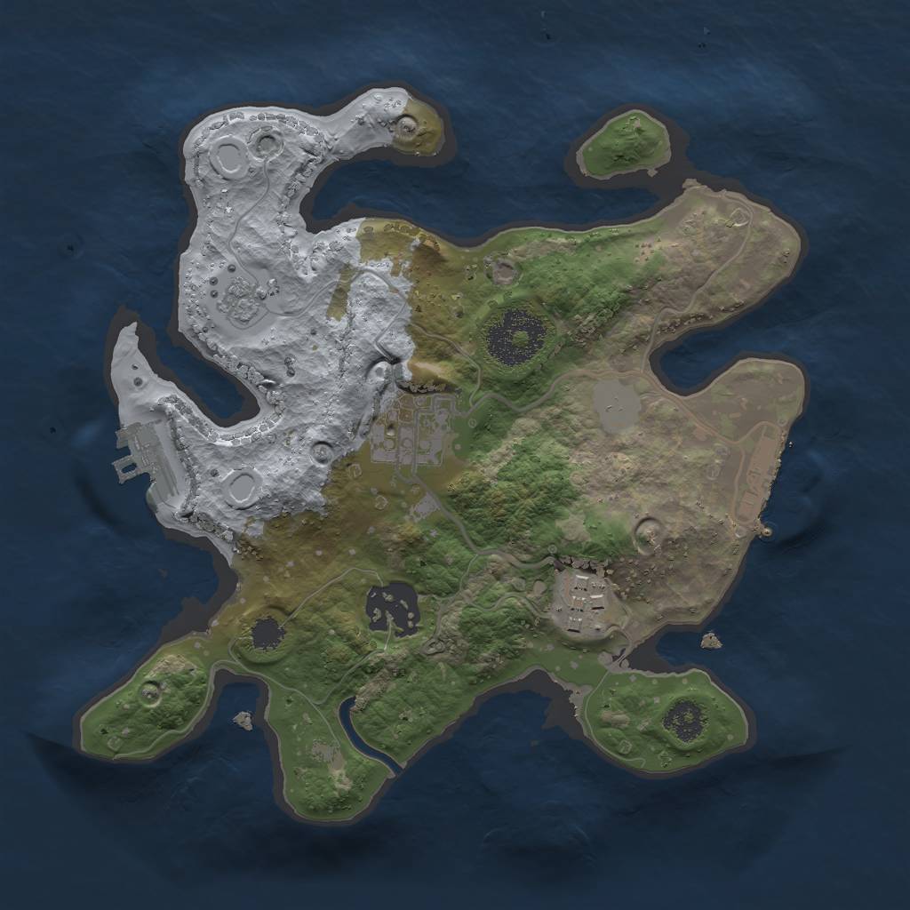 Rust Map: Procedural Map, Size: 2400, Seed: 21465, 11 Monuments
