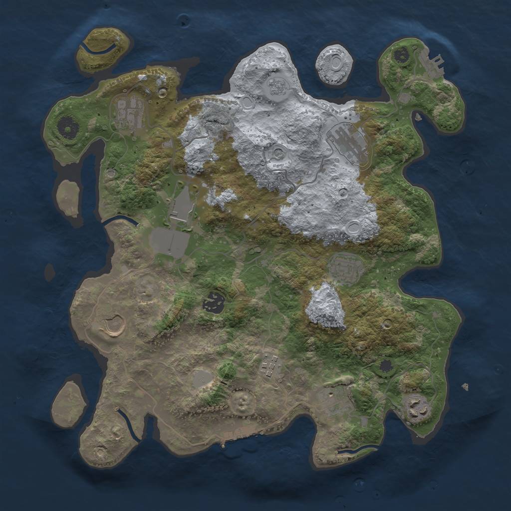 Rust Map: Procedural Map, Size: 3500, Seed: 4690, 18 Monuments