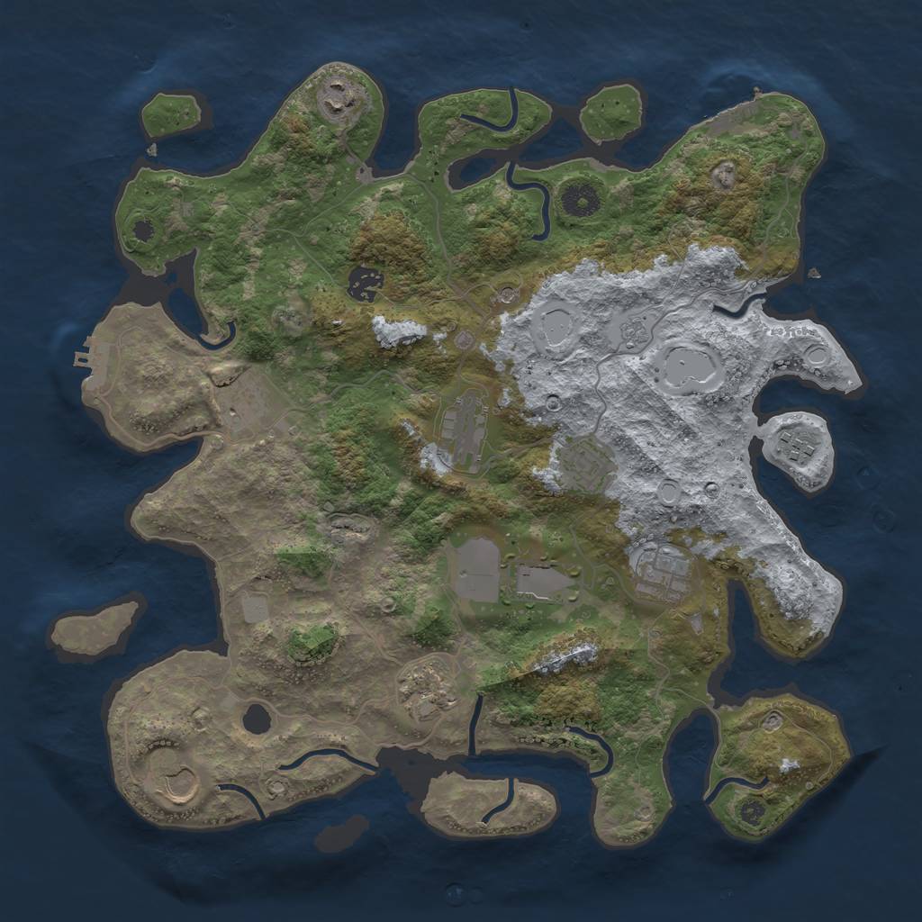 Rust Map: Procedural Map, Size: 3827, Seed: 1337, 19 Monuments
