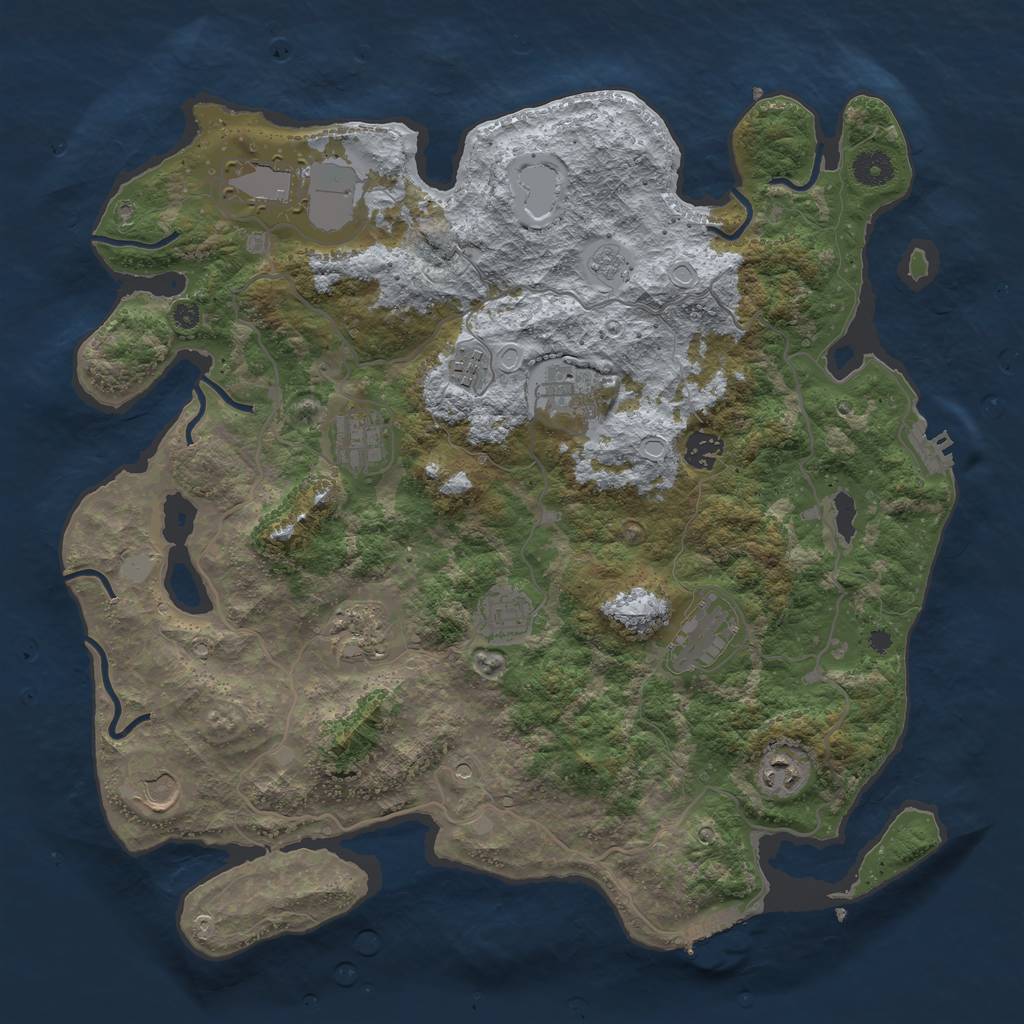 Rust Map: Procedural Map, Size: 4000, Seed: 1952580430, 19 Monuments